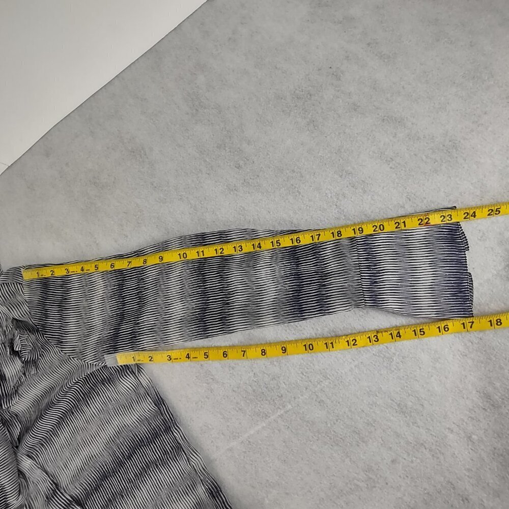 Banana Republic Ruffle Front Sheer Long Sleeve Blouse Blue White Striped Size S - Picture 8 of 11